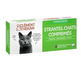 CLEMENT THEKAN Strantel Vermifuge CHATS (4 comprimés)