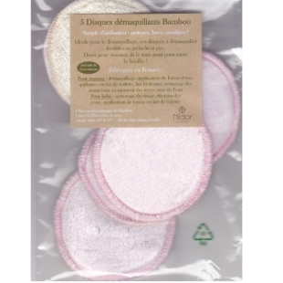 NILDOR Lingettes Disques démaquillants Bambou (5 disques)