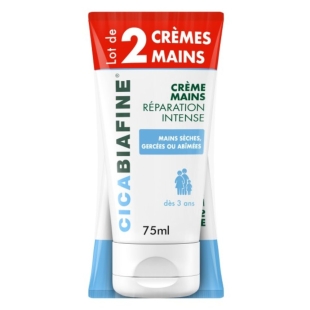 CicaBiafine Crème Mains réparation intense LOT de 2 tubes de 75 ml - PROMO