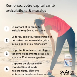 ARKOPHARMA COLLAGENE - Articulations et Muscles Goût Orange - 260g