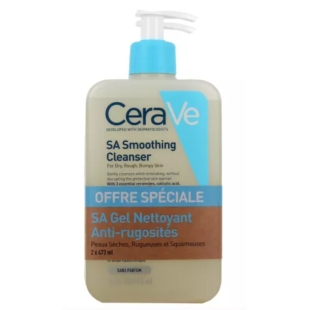 CeraVe - SA Gel Nettoyant Anti-Rugosités - 2 x 473 ml