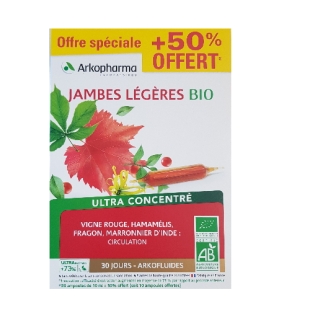 ARKOFLUIDES BIO - Circulation Jambes Légères Arkopharma - 30 ampoules +10 ampoules