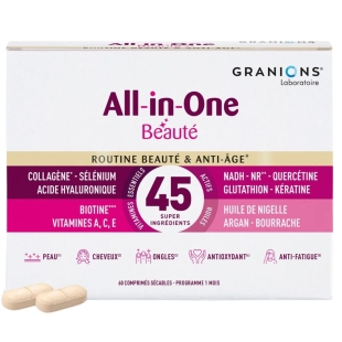Granions All‑in‑One Beauté et Anti‑Âge complément alimentaire 45 actifs peau cheveux ongles vitalité