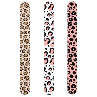 Lime à ongles Le Comptoir Des Tendances motif léopard - format américain 18 cm - double grain 180/240 - manucure professionnelle