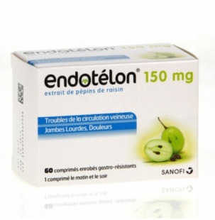 ENDOTELON 150 mg (60 cp) Extrait de pépin de raisin - Insuffisance veinolymphatique