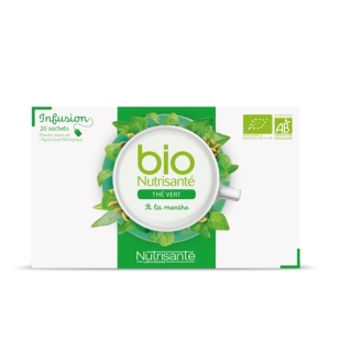 NUTRISANTE BIO Tisane - Infusion Thé Vert MENTHE (20 sachets)