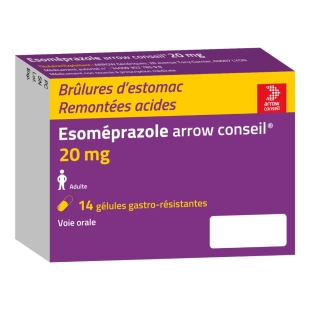 esoméprazole arrow conseil reflux gastro-œsophagien brûlures estomac régurgitations acidité gélule gastro-résistante traitement pharmacie