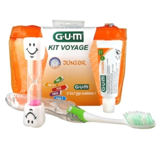GUM Kit de Voyage JUNIOR Brossage des dents enfants