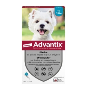 ADVANTIX Petit Chien 4 à 10 kg 6 pipettes