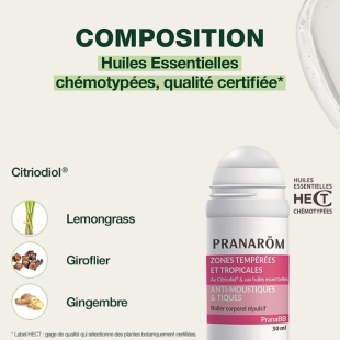 PRANAROM - PranaBB Répulsif Anti-Moustiques et Tiques Roller - 30 ml