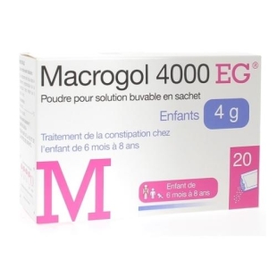 EG Labo - MACROGOL 4000 Enfants 4 g  solution buvable - Goût Neutre - 20 sachets