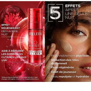 WELEDA - Exo Boost Youth Power Elixir de Nuit Grenade - En une seule nuit, la peau paraît plus lisse, repulpée, hydratée et éclatante.