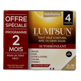 NAT&FORM - Lumi'sun Autobronzant - 2x30 gélules - 2 mois