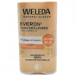 WELEDA Everon Soin des Lèvres Sticks Cire d'Abeille Offre Duo 2 x 4,8 gr