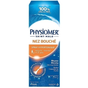PHYSIOMER - Spray Hypertonique Nez Bouché - Rhume - Rhinite - 135 ml