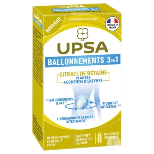 UPSA Ballonnements 3 en 1 - 40 gélules