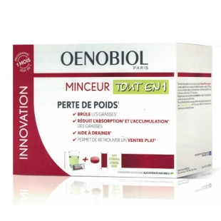 OENOBIOL MINCEUR TOUT EN 1 Perte de poids globale (30 sticks + 60 comprimés)
