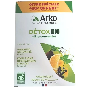 ARKOFLUIDES - Détox Bio 30 ampoules Arkopharma - Offre spéciale