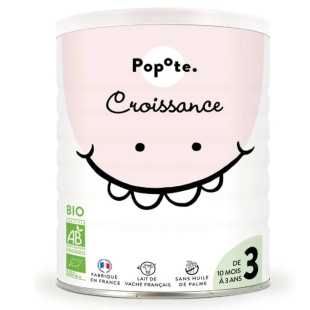 Popote lait 3eme age croissance bio lait enfant dès 10 mois sans huile de palme 400g