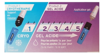 EXCILOR Traitement Verrues 2 en 1 (Cryothérapie + gel acide)