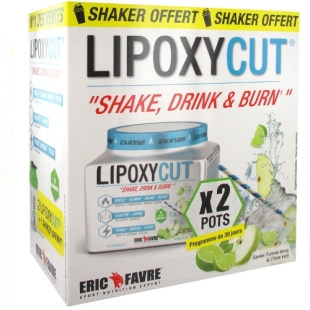 LIPOXYCUT Brûleur de graisse draineur et détox minceur (2 pots x 120g) PROMO + 1SHAKER