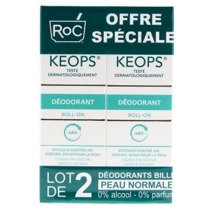 ROC KEOPS - Déodorant à Bille sans Alcool - 2 x 30 ml