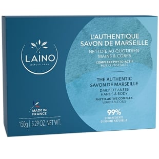 LAINO - Authentique Savon de Marseille - Nettoie au quotidien mains et corps. 150 gr.
