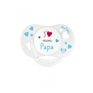 LUC ET LEA Sucette Symétrique 0MOIS+  J'AIME mon Papa