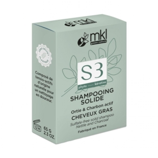 MKL Shampooing Solide S3 Ortie & charbon Actif - Cheveux Gras - 65g