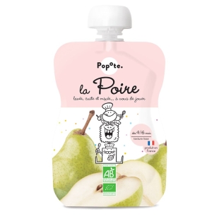 POPOTE - Compote La Poire 100% Bio Dès 4 mois  - Gourde 120g