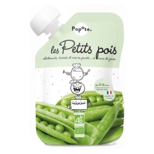 POPOTE - Purée de Petits Pois 100% Bio Dès 4 mois - Gourde 120g