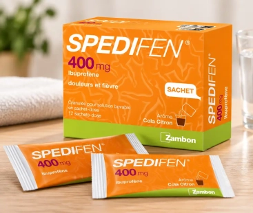 Spedifen 400 mg sachet-dose d'ibuprofène à dissoudre dans un demi-verre d'eau