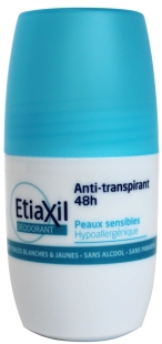ETIAXIL Déodorant Roll On PEAUX SENSIBLES Anti transpirant 48H (50 ml)