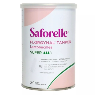 SAFORELLE - Florgynal SUPER - 9 Tampons Probiotiques Avec Applicateur