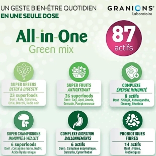 GRANIONS - All-in-One Routine Bien être et Longévité - Poudre à diluer 146 gr