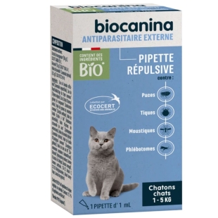 BIOCANINA - Pipette Répulsive Chatons et Chat 1-5kg - 1 pipette 1 ml