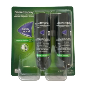 NICORETTE SPRAY Menthe Fraiche 1mg/dose LOT DE 2 (150 dosesx2)