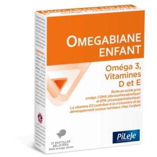 Omegabiane Enfant - Oméga 3, Vitamines D et E - 27 pastilles - Pileje