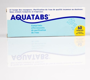 AQUATABS 60 comprimés effervescents (1 comprimé = 1 litre d'eau)