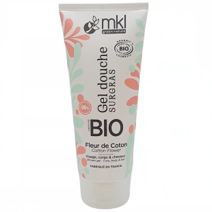 MKL Gel Douche Surgras Bio Fleur de Coton 200 ml pour une peau douce et délicatement parfumée