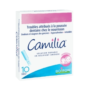 CAMILIA Poussée dentaire Bébé Chamomilla (10 unidoses) Homéopathie Boiron