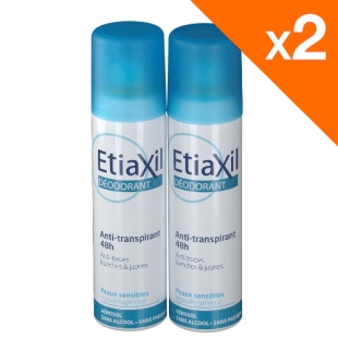 ETIAXIL Déodorant Anti transpirant 48H Peaux Sensibles (LOT 2x150 ml)