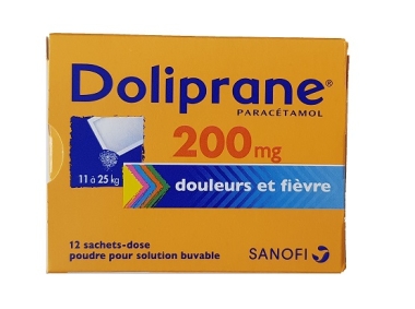 DOLIPRANE - Paracétamol 200 mg Enfants (de 11 à 25kg) - 12 Sachets