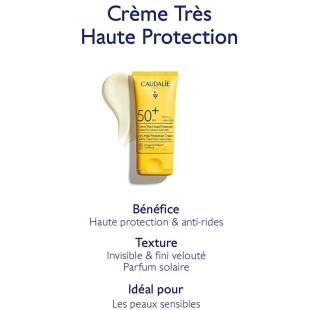 CAUDALIE - Crème Solaire Très Haute Protection SPF50+ - Tube 50 ml