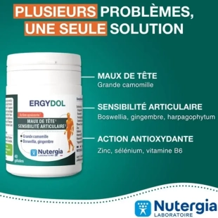 Nutergia ERGYDOL maux de tête sensibilité articulaire complément alimentaire 40 gélules