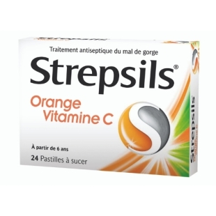 STREPSILS ORANGE VITAMINE C Boite de 24 pastilles