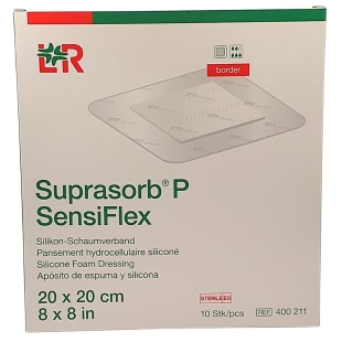 LOHMANN ET RAUSHER - Suprasorb P Sensiflex Border 20cm x 20cm - Pansement Hydrocellulaire Siliconé