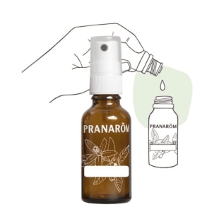 flacon spray vide verre ambre pranarom aromaself synergie huiles essentielles vaporisateur aromatherapie melange stockage pompe
