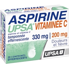 ASPIRINE UPSA VITAMINEE C (330/200 mg) (20 comprimés effervescents)