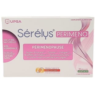 SERELYS Perimeno - Périménopause - Une solution brevetée, naturelle et non hormonale, destinée aux femmes dès les premiers stades de la périménopause - 30 Gélules - Upsa